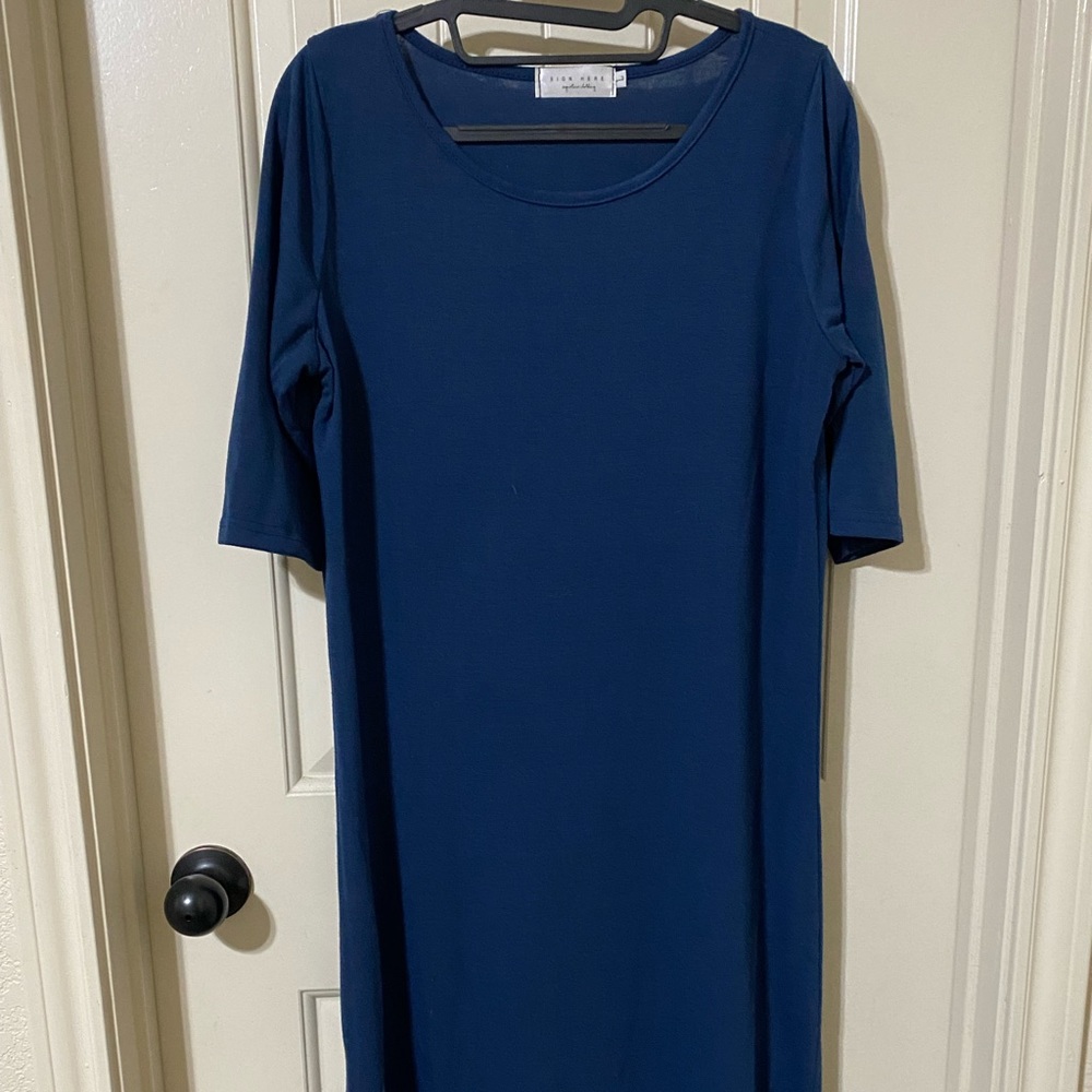 Navy blue midi dress